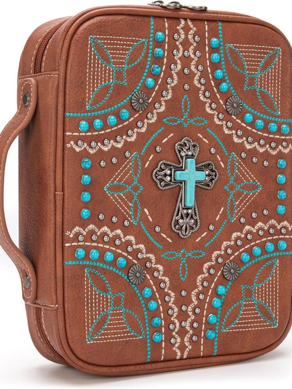 Western Style Embroidered Bible Covers for Women Men Book Carrying Case Church B